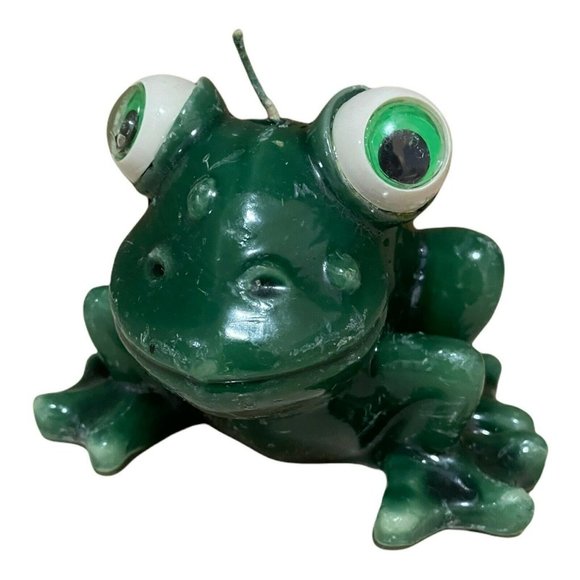 Vintage Rainforest Cafe Frog Wax Candle Figure Figurine Mug Green - Picture 5 of 12